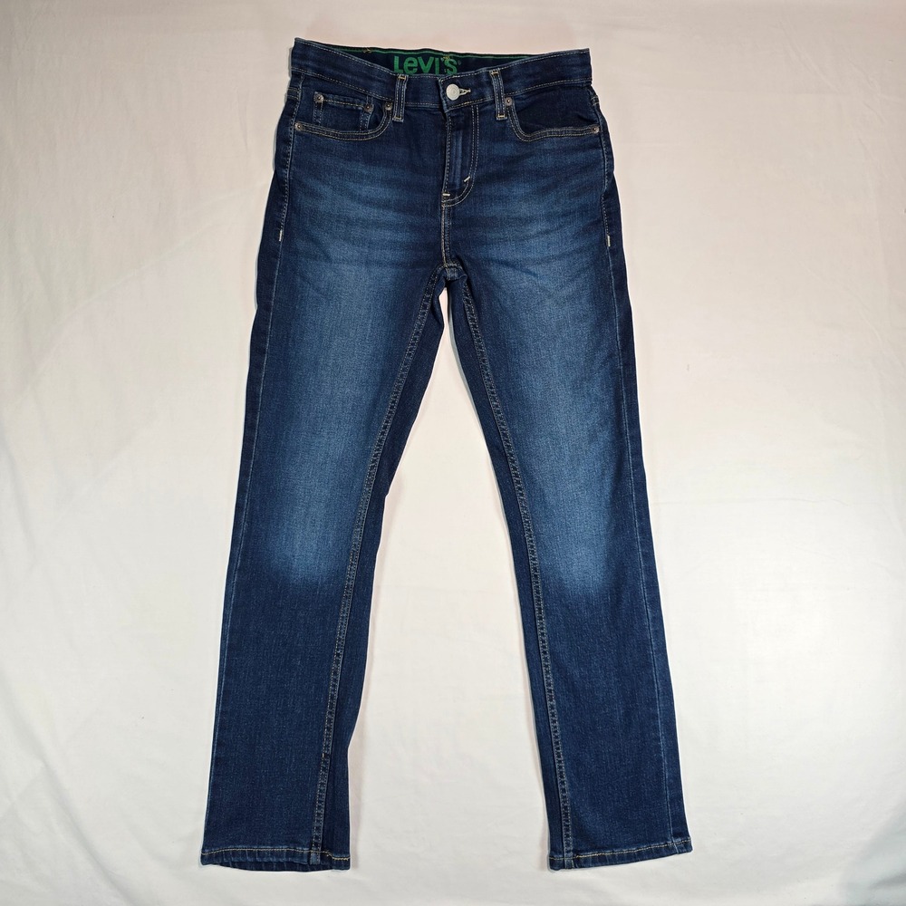 Levis 511 Slim Fit Boys Jeans Dark Wash Blue Denim Size 14 Reg W27 L29 Stretch